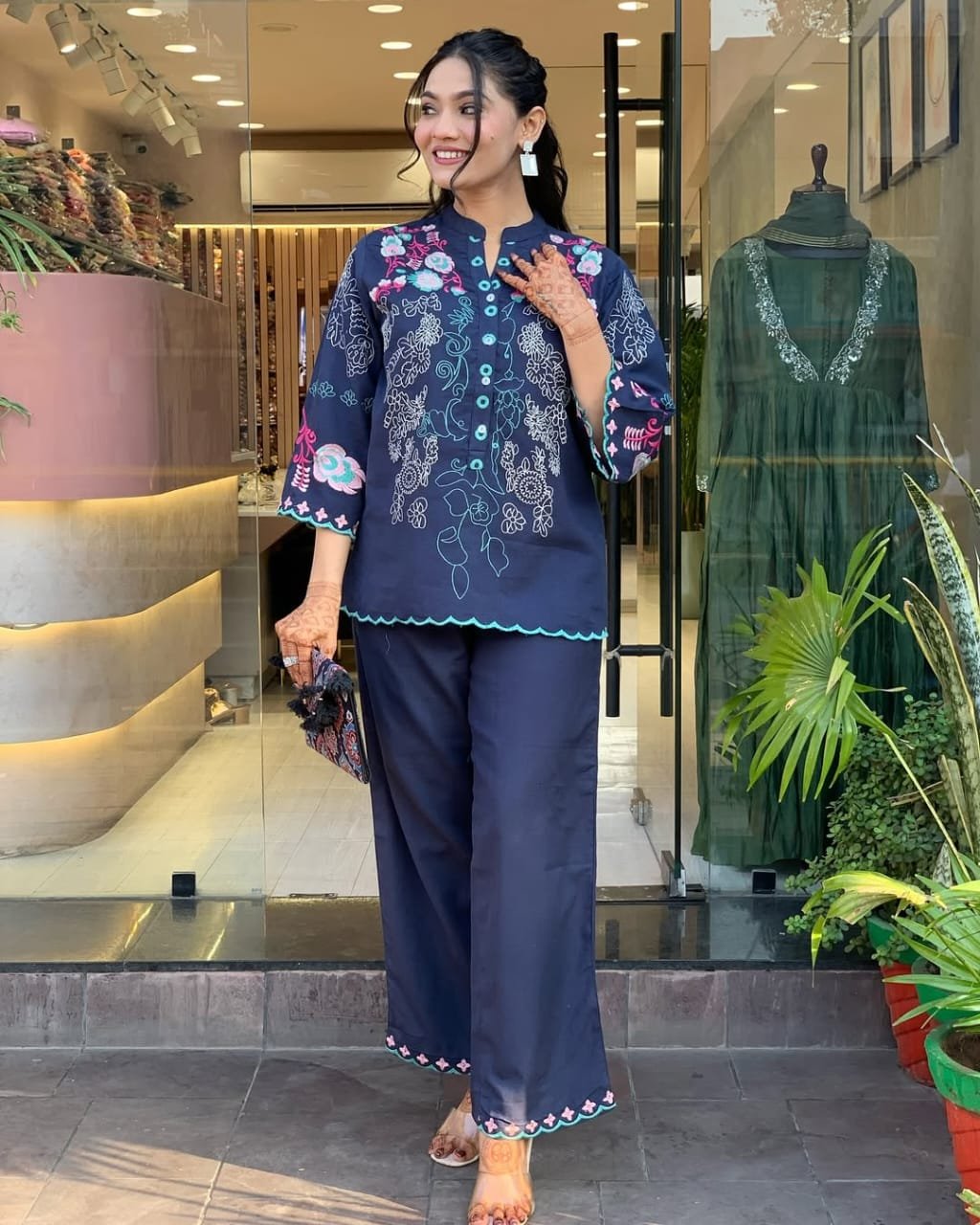 Cotton Embroidered Summer Coord Set with Pockets